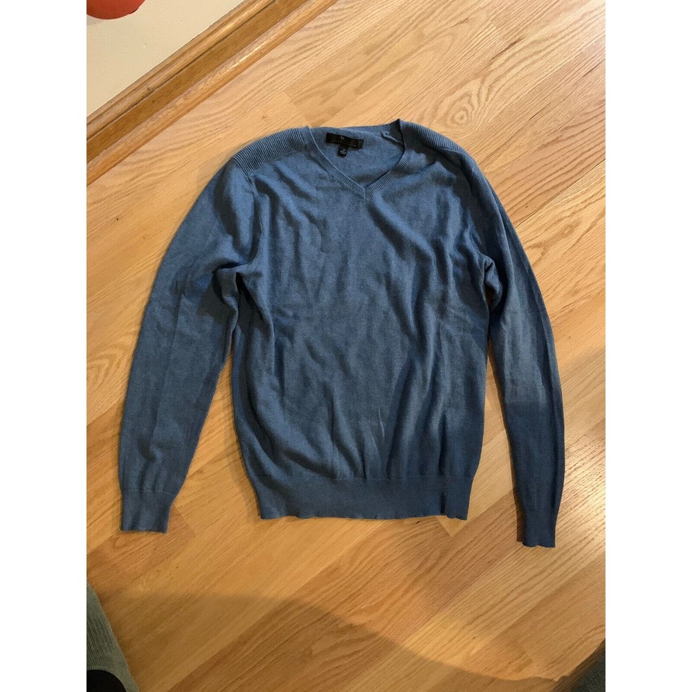 Marc Anthony V Neck Sweater Side Ribbing Teal Blue Men’s Sz S Small - Very Soft